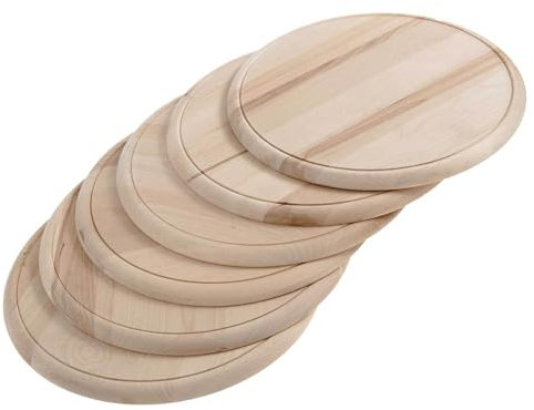 SIDCO Schinkenteller 6 x Holzteller Schneidebrett Fleischteller Holzbrett rund Ø 28 cm