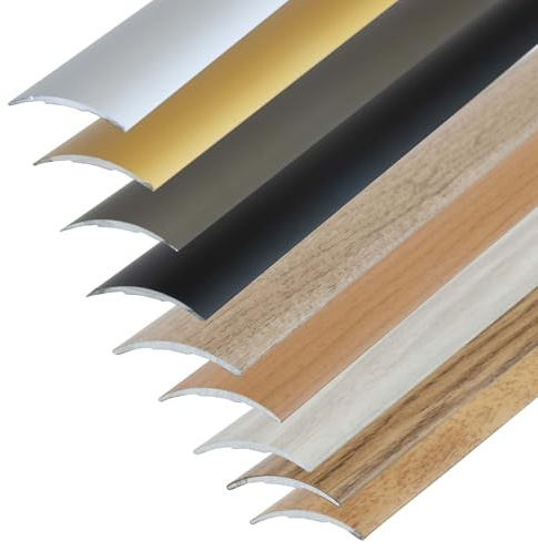 Dalsys självhäftande övergångsprofil 186 cm x 60 mm avjämningsprofil i aluminium, lämplig för kakel, laminat och parkett Gold