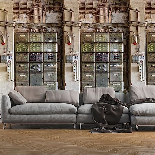 Livingwalls fleecetapet – tapet industriell stil i grönt, beige och brunt – väggtapet för olika rum – väggmålning XXL 2,80 m x 1,59 m