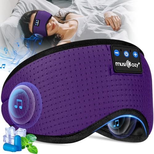 MUSICOZY Sleep Mask Headphones,Upgraded Bluetooth V5.4 Sleep Headphones with Adjustable Headphones for Side Sleepers,Breathable & Comfortable Bluetooth Eye Mask Tech Gadgets Sleep Aids for Men Women