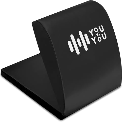 You vs You Abdominal Mat, Thick Padded Ab Exercise Mat, Non-Slip Sit Up Mat, Stability Training, Sit-ups and Core Exercise Abs, Sweat Proof and Easy to Clean (Black - With Additional Support)