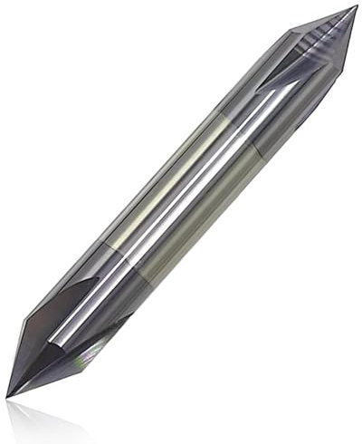 Lzcdelyxiao 3/8 Carbide Chamfer Mill, 60 Degree, 3/8 Chamfer Mill, Double End, 4 Flute, Solid Carbide End Mill, 3/8 Cutting Diameter, 2-1/2 Overall Length, AlTiN Coated