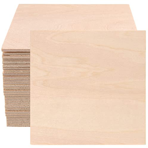 Hojas de aglomerado, tablero de madera for manualidades, 60 piezas de hojas de madera contrachapada cuadradas de 100x100x2 mm, hojas finas de tilo for manualidades, tablero de madera for bricolaje, pi