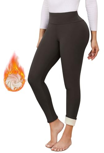 TMEOG Leggins Térmicos Mujer Invierno Cintura Alta Forro Polar Push Up Pantalón Elástico de Yoga
