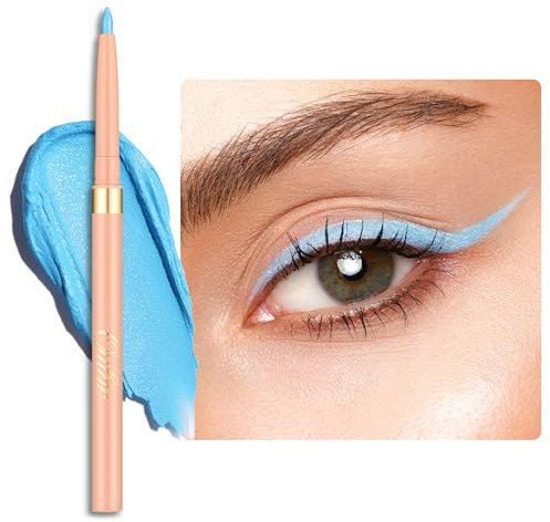 OULAC Blauer Eyeliner Wasserfest, Wischfester Matter Eye Liner Stift Hält 24 Stunden+, Hochpigmentierter Seidiger Drehbarer Kajalstift, Vegan (10) Free Spirit