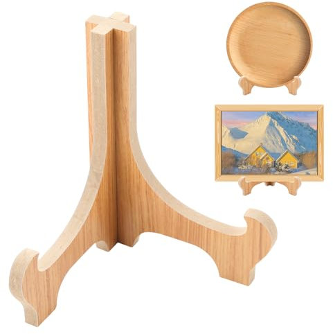 YYCLIPY 1 Piece Decorative Plate Stand Wooden Plate Holder Easel Display Stand Picture Frame Holder Folding Plate Holder for Tables Tabletop Easels Platter Dish Book Photo and Plaque