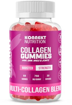 Collagen Complex Gummies with Zinc, Biotin, Folic Acid & Vitamin A, C & E, Multi-Collagen Blend with Type I, II, III, V & X, Superior Hydrolysed Collagen Peptides formulated with UK-Backed Research