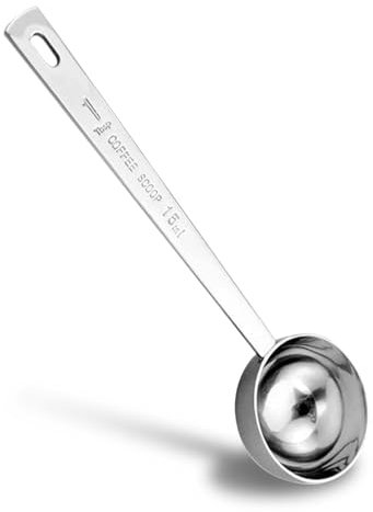 Cucchiaino da caffè, 15 ml, cucchiaino da caffè, in acciaio inox, con manico lungo, cucchiaio dosatore per caffè, riutilizzabile, per misurare caffè, zucchero a velo