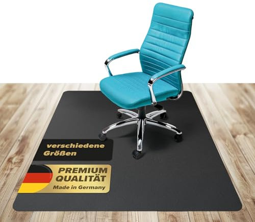 Kaiser Bodenschutzmatte schwarz 74x120 cm - Schreibtischunterlage schwarz - Schreibtischstuhl Unterlage -Schreibtischstuhlunterlage rutschfest - Schutzmatte Bürostuhl - Stuhlunterlage