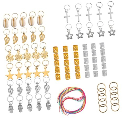 WRITWAA 110 Piezas Horquillas para Dreadlocks y Accesorios de Anillos Adornos Moda