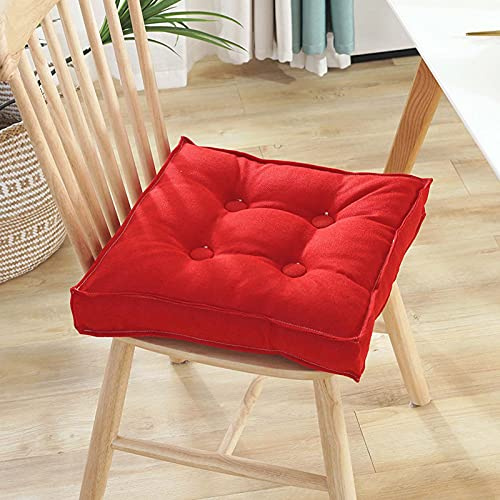 Colorido cojín de asiento para sillas y bancos, 45 x 45 cm, agradable al tacto y lavable, cojín de suelo para exteriores para muebles de salón y jardín, cómodo juego de cojines de silla