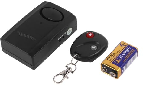 DIYEAH Tragbare Motorrad Alarmanlage Vibrationssensor mit Fernbedienung Schwarz Diebstahlschutz für Roller Bikes und Fahrzeuge Leistungsstarker Magnet Einfach zu Bedienen Wetterfest und