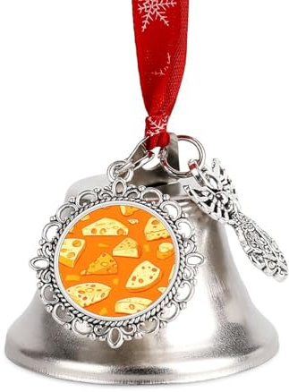 Cut Cheese Slices Christmas Bells Ornaments Hanging Decor for Xmas Tree Holiday Home Door Fireplace