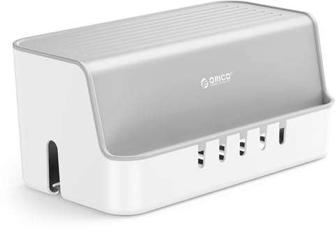 ORICO Scatola Multipresa Grande con Coperchio, Box Gestione Cavi per Nascondere Cavi e Ciabatte Elettriche, Organizer Antipolvere per Scrivania e Casa, 310x155x137mm, Bianco