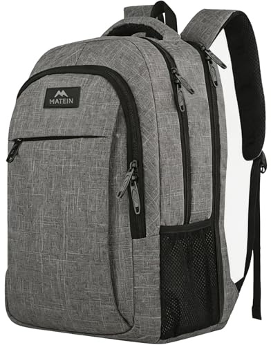 MATEIN Mochila Portatil 18 Pulgadas, Mochila Ordenador Portatil, Gris