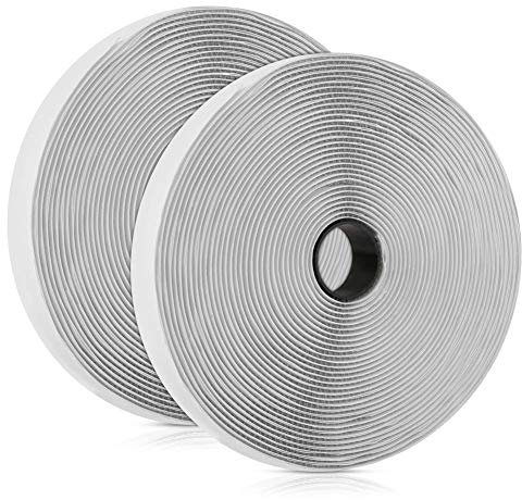 Vegena Nastro Autoadesivo, Nastro Adesivo forte Hook e Loop Strisce Tessuto Biadesivo Fissaggio di fissaggio posteriore extra forte Nastro riutilizzabile per Lavori Manuali e DIY(8M Bianco)