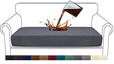 Granbest Premium Fodera per Cuscino per Divano, Impermeabile, Tessuto Jacquard ad Alta Elasticità (2 posti, Grigio)
