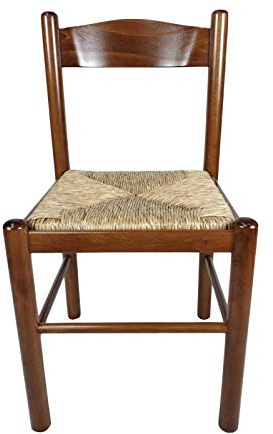 Sedam Srl Sedia Pisa, In Legno Massello, Seduta in Paglia o Imbottita, Varie Colorazioni Disponibili, ORDINE MINIMO 2 PEZZI (Noce Chiaro)