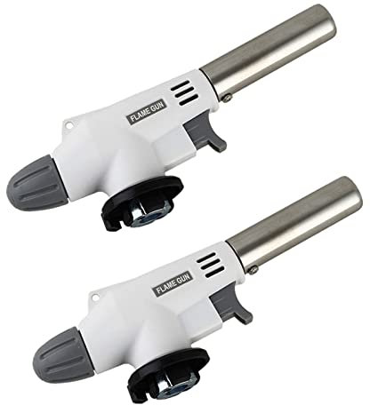 2 Pezzi Torcia Cucina per Cucinare Fiamma Accenditore a Torcia Regolabile Torcia a Gas Butano per Crema Brulee, Barbecue, Cucinare, DIY, Saldatura