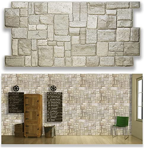 Grace Baltic - Pannelli da parete 3D per decorazione di pareti interne in PVC, non adesivi, calcare in finto PVC, confezione da 10 pezzi (53 piedi quadrati) per rivestimento murale per casa e ufficio