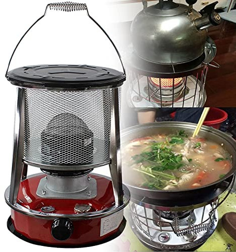 Poêle à pétrole for intérieurs sans électricité avec 3 mèches, grand chauffage au pétrole avec protection contre les chutes, portable efficace for l'équipement d'occultation de barbecue de camping en