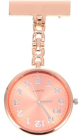 iplusmile Schwesternuhr, Taschenuhr, Schwesternuhr mit Clip Hängeuhr Ansteckuhr Großes Ziffernblatt Taschenuhr Für Ärzte Krankenschwestern - Orange
