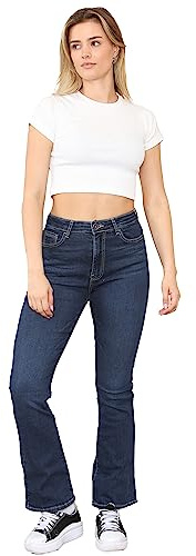 989Zé ENZO Womens Bootcut Jeans Trousers Ladies Casual Comfort Stretch Denim Pants All Waist Sizes UK EZL430 Jeans MID Blue 16