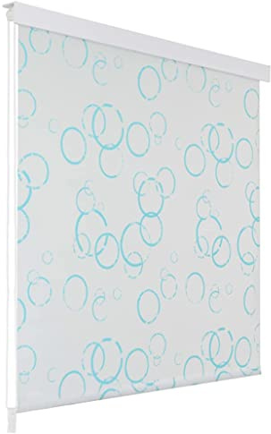 Homgoday Cortina de ducha enrollable para bañera, estor enrollable para bañera y ducha, estor de secado rápido, 100 x 240 cm, diseño de burbujas