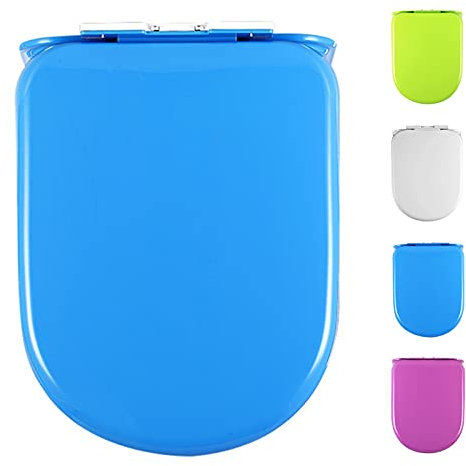 JUNNIU Toilettendeckel, Farbiger WC Deckel Mit Absenkautomatik,mit Quick-Release Funktion für Einfach Reinigung,Toilettendeckel aus Duroplast Mit Verstellbaren Scharnieren Sky Blue