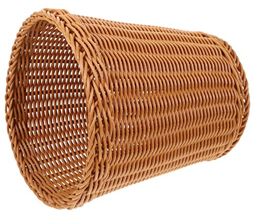 Cabilock Poubelle En Rotin Panier Tressé En Plastique Corbeille à Papier Tissée Jardinière En Jonc De Mer Corbeille De Fruits Poubelle En Bureau Boîte De Récipient Osier