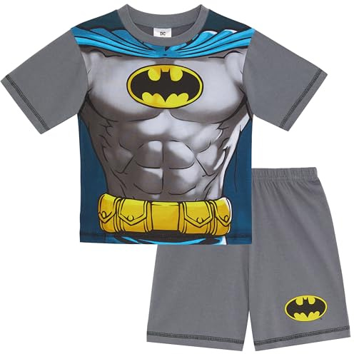 DC Comics Batman – Pyjamas med kortärmad för barn – 100 % bomull, Läderlappen, 3-4 år