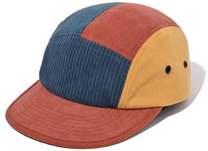 Clakllie 5 Panel Basecap Flat Brim Baseball Cap Corduroy Hip Hop Cap Sommer Schildkappen Trucker Cap Unisex Low Profile Dad Cap,Blue