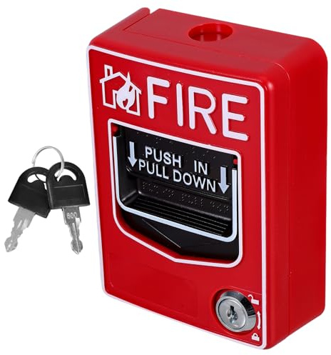 SAFIGLE Manual Reset Fire Emergency Call Button with Keys Easy to Use Safety Alarm Switch for Quick Response Emergency Stop Button for Home and Business Fire Safety Compatible