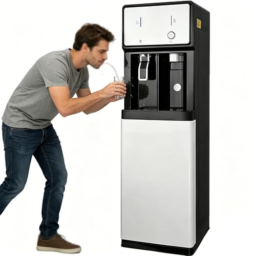 Dispensador De Agua Vertical con Dispensador De Agua Caliente/fría/Tibia,Enfriador de Agua Unidad Conectada A La Red,para El Hogar Café Té Bar Dormitorio, Acero Inoxidable