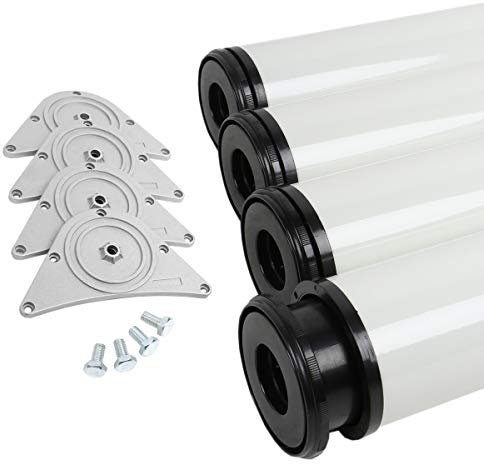 MS Beschläge® 4er Tischbeine Möbelfüsse Tischstütze ø 80mm in Weiß Verschiedene Höhen (870mm)