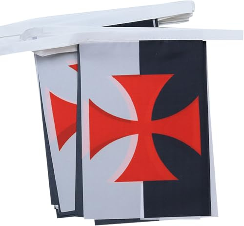 AZ FLAG Flaggirlang Tempelriddarnas Baussant 6 m 20 flaggor Lätt Polyester