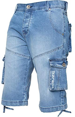 Ze ENZO Short cargo pour homme en denim très résistant pour toutes les tailles