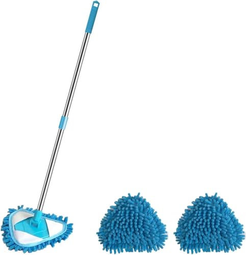 Ausziehbarer Dreieck Mopp - 180 ° drehbarer Dreieck-Staubwischer, Lazy Triangle Retractable Cleaning Mop, Multifunktionsböden Wandboden Wandreinigungs-Mopp Staubwischer Home Cleaning Tool