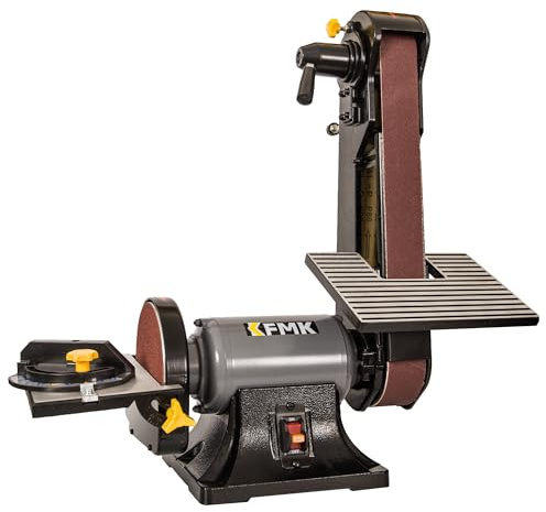 KFMK 2x42 in. Belt Sander & 6 Disc Sander Combo, 3.5Amp Bench & 1/2HP Belt Sander for Woodworking, Metalworking & Knife Making, Sharpening