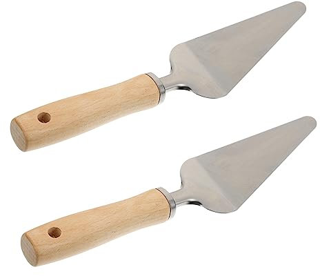 TOPBATHY 2stücke Kuchenschaufel Aus Und Holz Für Kuchen Pizza Torten Hohe Härte Rostfrei Langlebig Für Küche Hotel Restaurant Zuhause Präzise Poliert Ohne Grate