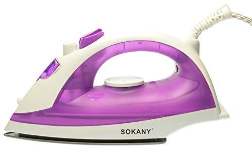 Plancha de Vapor HJ-8002. Morado y Blanco. 1.600 vatios. Con Tratamiento Antiadherente.