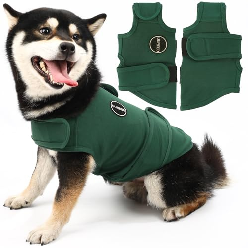 UUREED Chaleco de ansiedad para perros, cómodo para aliviar la ansiedad del perro, chaleco calmante para tormentas eléctricas, viajes, fuegos artificiales, visitas al veterinario, alivio de ansiedad