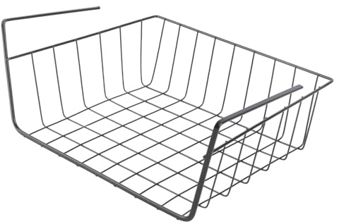 Culnflun Under Shelf Storage Basket, Multipurpose Metal Slide In Wire Shelf Basket Saving Hanging Kitchen Cupboard Storage, for Kitchen, Cupboards, Shelves, Cabinet, Bathroom, Office(M)