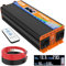 3000W /5000W（Peak） Wechselrichter Spannungswandler Inverter 12V auf 230V mit 2 Europäische Steckdose und USB-C-Anschluss und QC 3.0-Hafen LCD Spannungsanzeige，Für Wohnmobil Haushaltsgeräten