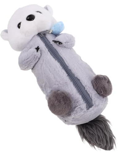 Abaodam Otter Plush Pencil Pouch Kawaii Cartoon Storage Pouch for Kids Girls Small Soft Pen Bag School Stationery Organizer