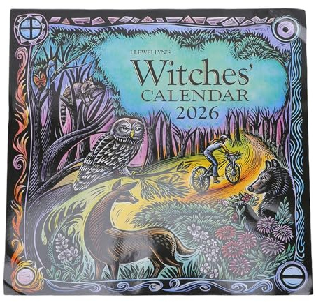 YUKERMARB Witches Calendar 2026, Coated Paper Astrological Witch Monthly Wall Calendar with Spells Rituals Moon Phases