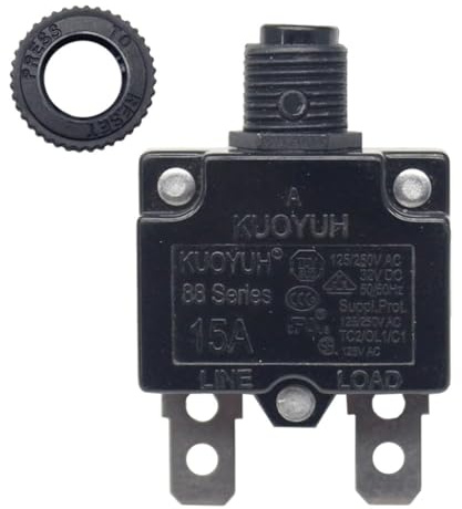 Genuine KUOYUH 15A 88 Series Circuit Breaker, Push-to-Reset