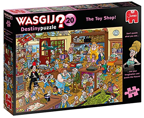 Wasgij Destiny 20, The Toy Shop - 1000 Piece Jigsaw Puzzles for Adults - Colourful, Fun, Challenging & Brainteasing Adults Jigsaw Puzzle - Puzzle the Future, 100% Recycled Cardboard, 1000pcs - Jumbo