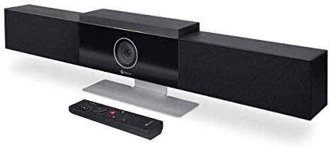 POLY Studio – 4K-USB-Videokonferenzsystem (Polycom) Kamera, Mikrofon, Lautsprecherleiste für kleine und mittelgroße Konferenzräume – Vorsitzender Tracking, NoiseBlock AI, Autoframing –