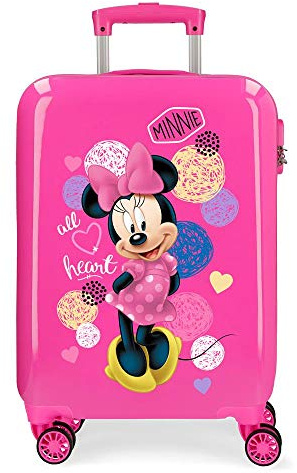Disney Love Minnie Trolley cabina Rosa 37x55x20 cms Rigida ABS Chiusura a combinazione numerica 34L 2,6Kgs 4 doppie ruote Bagaglio a mano